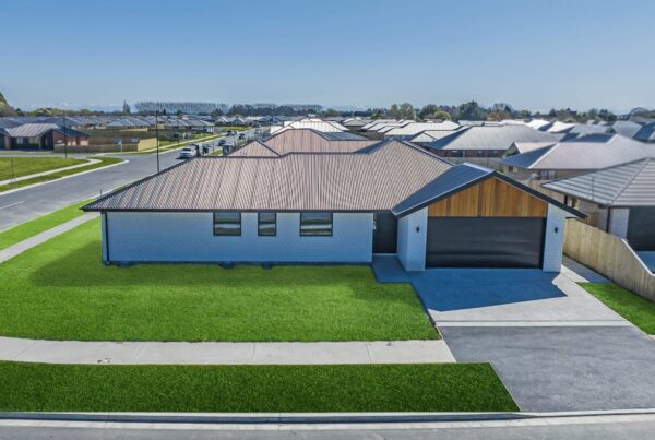 KAD Build house and land packages aerial view of Anchor Woodville house design Christchurch, Canterbury, New Zealand