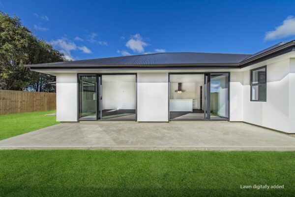 KAD Build new constructions and building company exterior view of Woodbury 3 bedroom home Christchurch, Sheffield, Rolleston, Prebbleton, Lincoln, Methven, Canterbury, New Zealand